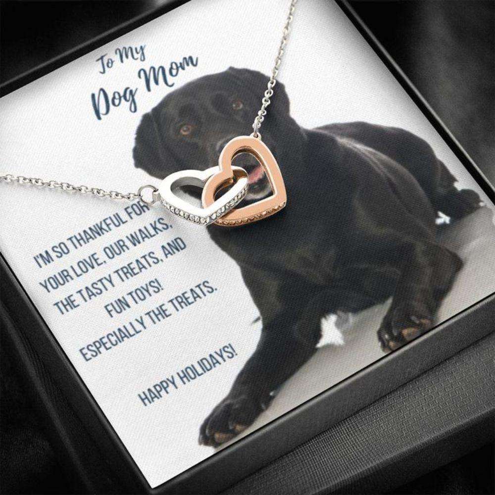 Dog Mom Necklace, Gift Necklace With Message Card “ Black Labrador Retriever Dog Mom Gifts for Mother (Mom) Rakva