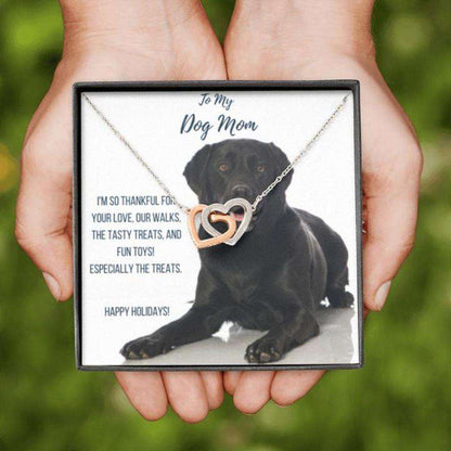 Dog Mom Necklace, Gift Necklace With Message Card “ Black Labrador Retriever Dog Mom Gifts for Mother (Mom) Rakva