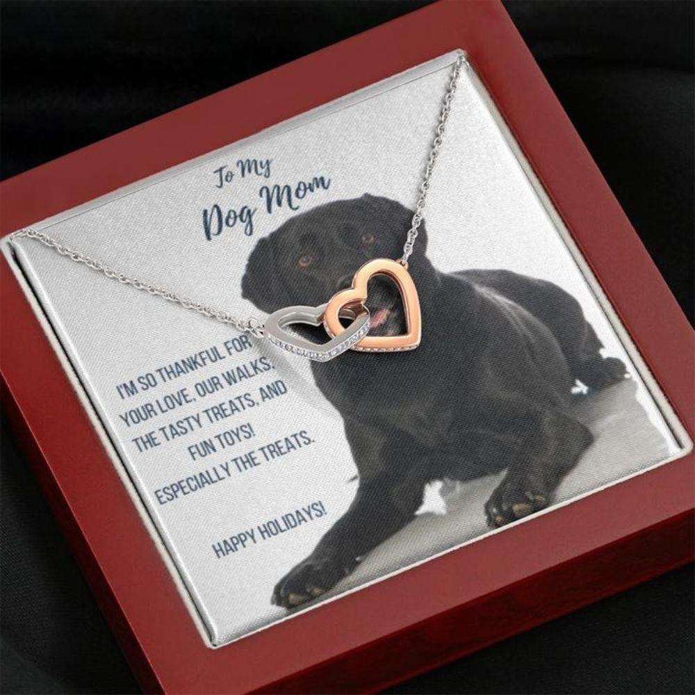 Dog Mom Necklace, Gift Necklace With Message Card “ Black Labrador Retriever Dog Mom Gifts for Mother (Mom) Rakva