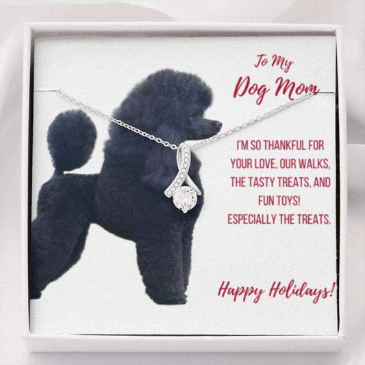 Dog Mom Necklace, Gift Necklace With Message Card “ Black Standard Poodle Dog Mom Beauty Necklace Gifts for Mother (Mom) Rakva