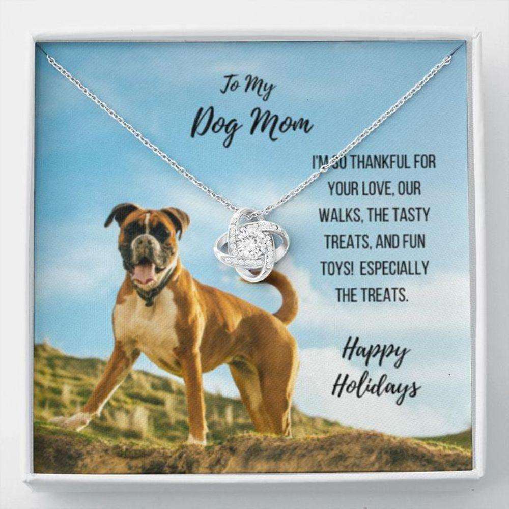 Dog Mom Necklace, Gift Necklace With Message Card “ Boxer Dog Mom Stronger Together Gifts for Mother (Mom) Rakva