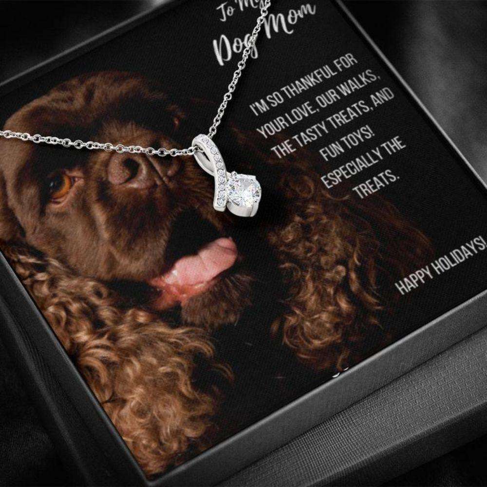 Dog Mom Necklace, Gift Necklace With Message Card “ Brown Cocker Spaniel Dog Mom Beauty Necklace Gifts for Mother (Mom) Rakva