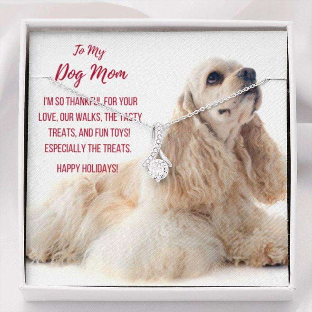 Dog Mom Necklace, Gift Necklace With Message Card “ Buff Cocker Spaniel Dog Mom Beauty Necklace Gifts for Mother (Mom) Rakva