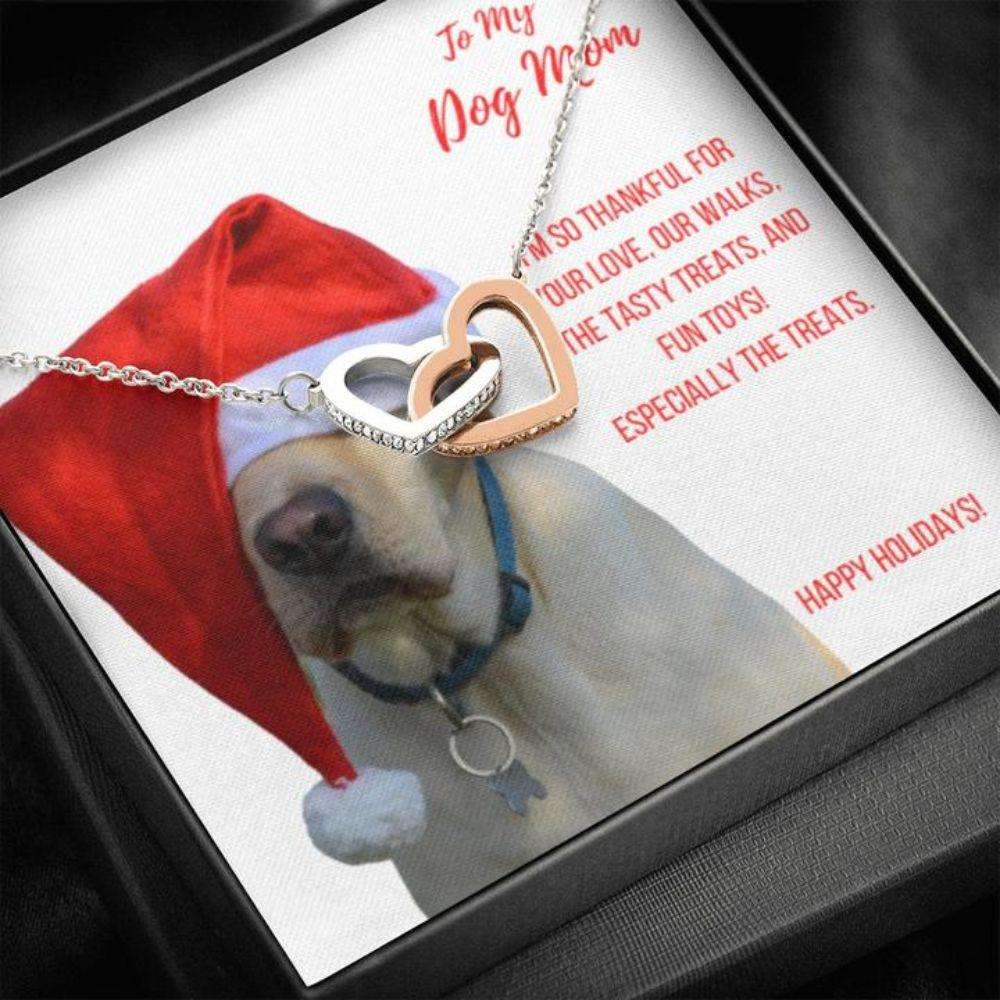 Dog Mom Necklace, Gift Necklace With Message Card “ Buff Yellow Labrador Retriever Dog Mom Gifts for Mother (Mom) Rakva