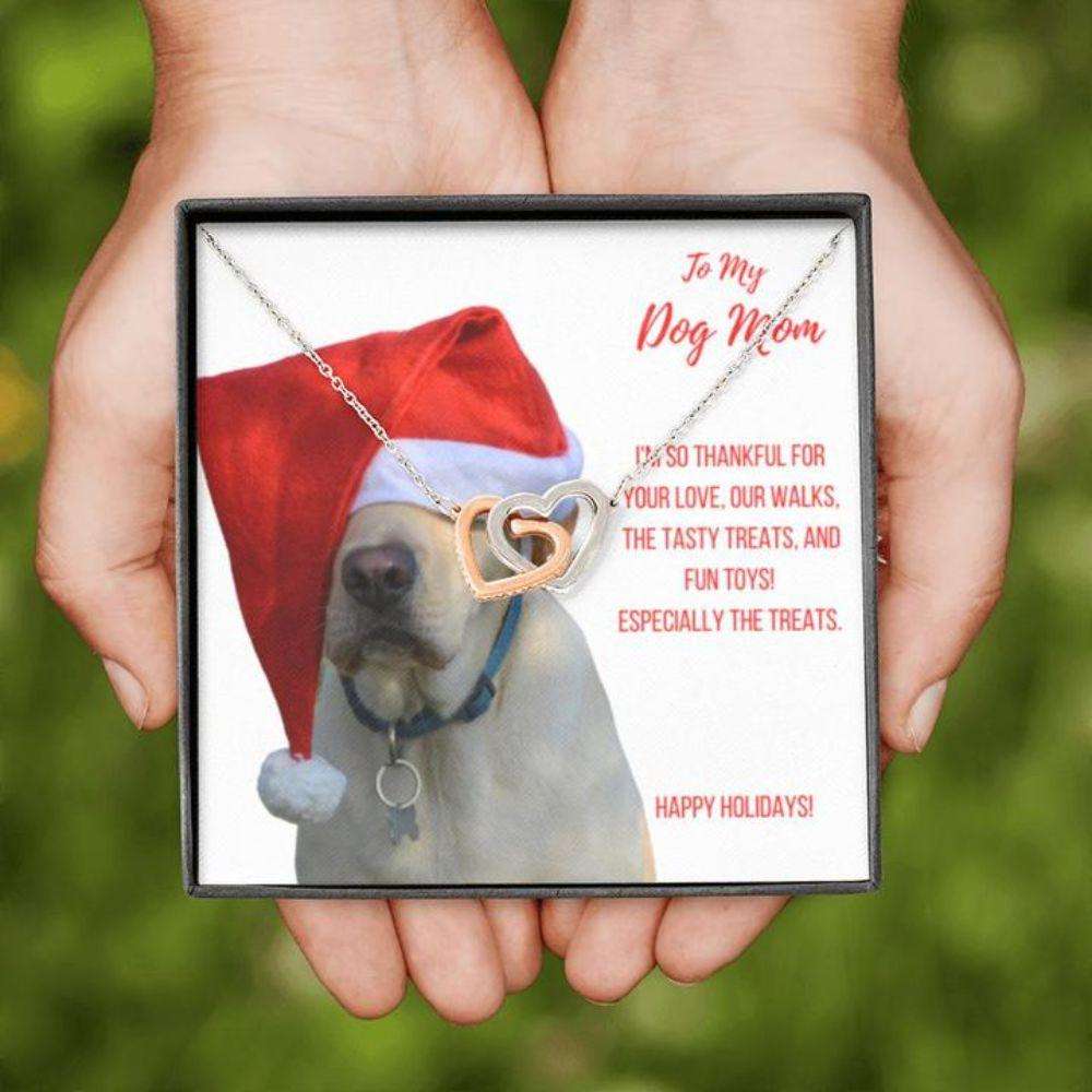 Dog Mom Necklace, Gift Necklace With Message Card “ Buff Yellow Labrador Retriever Dog Mom Gifts for Mother (Mom) Rakva