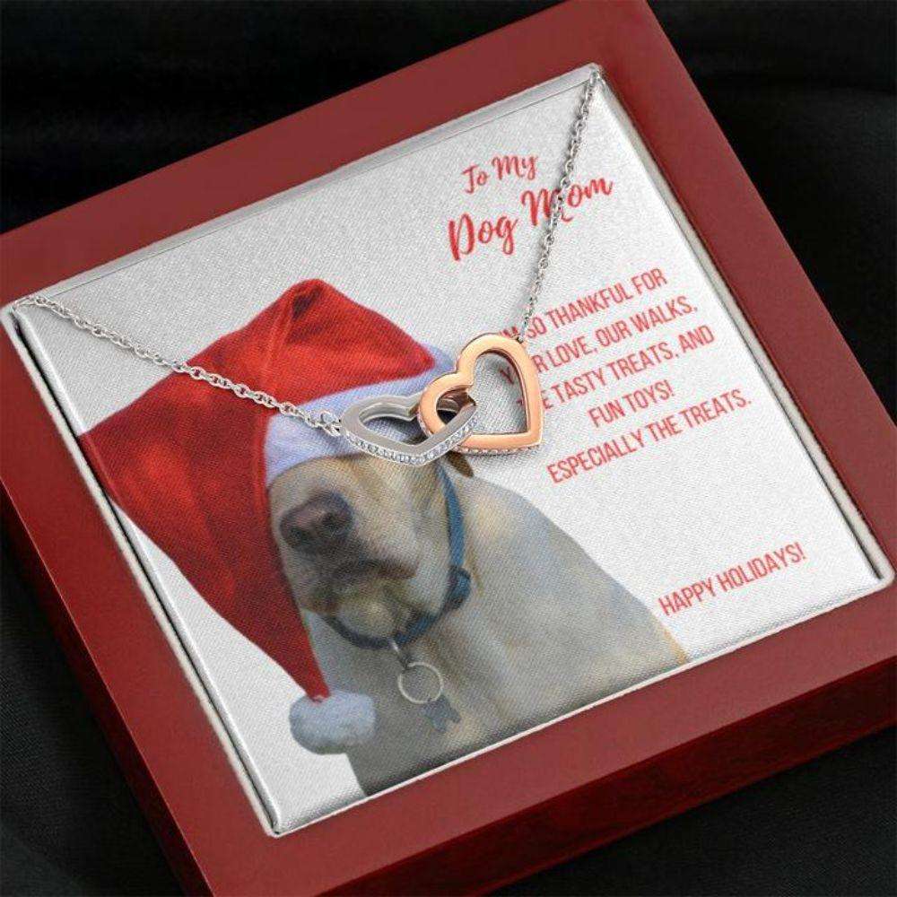 Dog Mom Necklace, Gift Necklace With Message Card “ Buff Yellow Labrador Retriever Dog Mom Gifts for Mother (Mom) Rakva