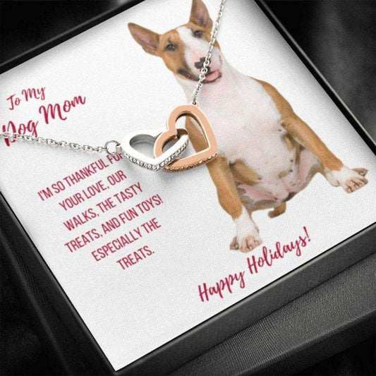 Dog Mom Necklace, Gift Necklace With Message Card “ Bull Terrier Dog Mom Gifts for Mother (Mom) Rakva