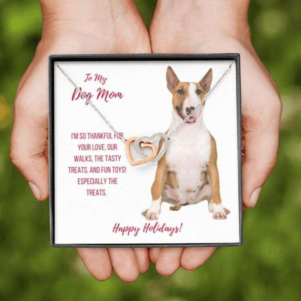 Dog Mom Necklace, Gift Necklace With Message Card “ Bull Terrier Dog Mom Gifts for Mother (Mom) Rakva