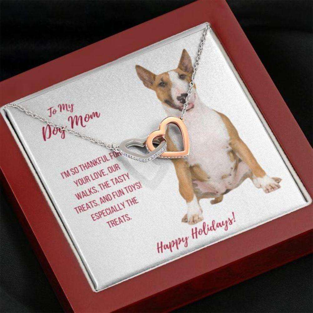 Dog Mom Necklace, Gift Necklace With Message Card “ Bull Terrier Dog Mom Gifts for Mother (Mom) Rakva