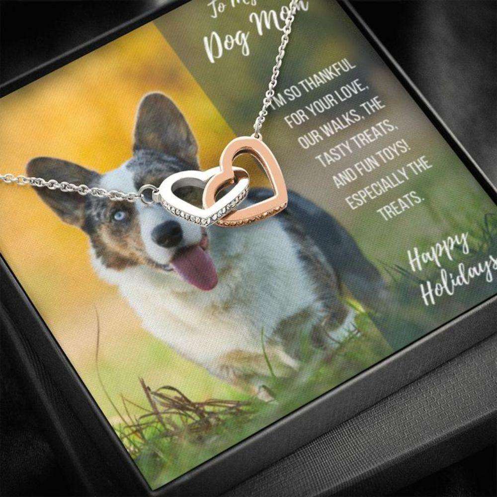 Dog Mom Necklace, Gift Necklace With Message Card “ Cardigan Corgi Dog Mom Gifts for Mother (Mom) Rakva