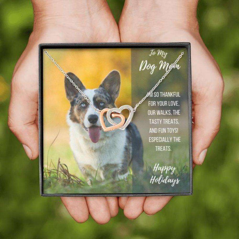 Dog Mom Necklace, Gift Necklace With Message Card “ Cardigan Corgi Dog Mom Gifts for Mother (Mom) Rakva