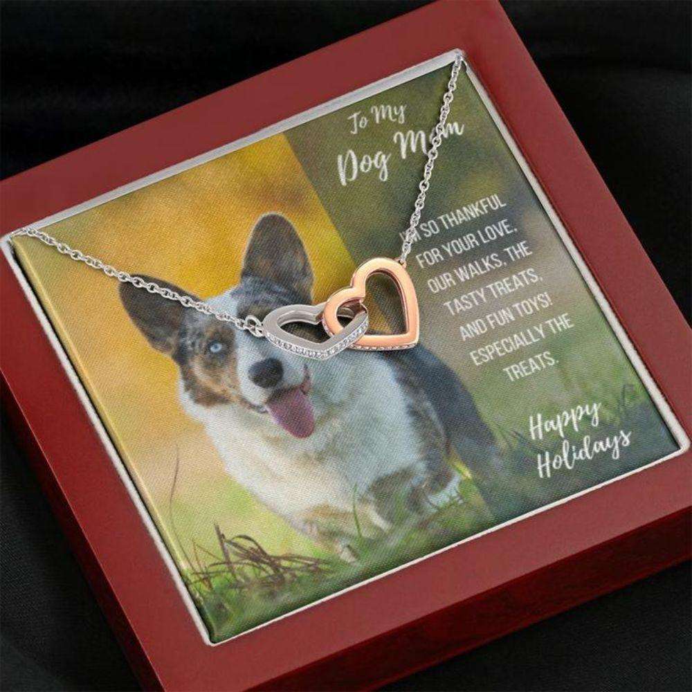 Dog Mom Necklace, Gift Necklace With Message Card “ Cardigan Corgi Dog Mom Gifts for Mother (Mom) Rakva