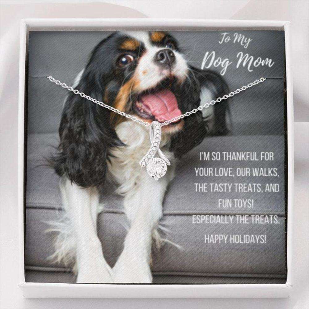 Dog Mom Necklace, Gift Necklace With Message Card “ Cavalier Dog Mom Beauty Necklace Gifts for Mother (Mom) Rakva