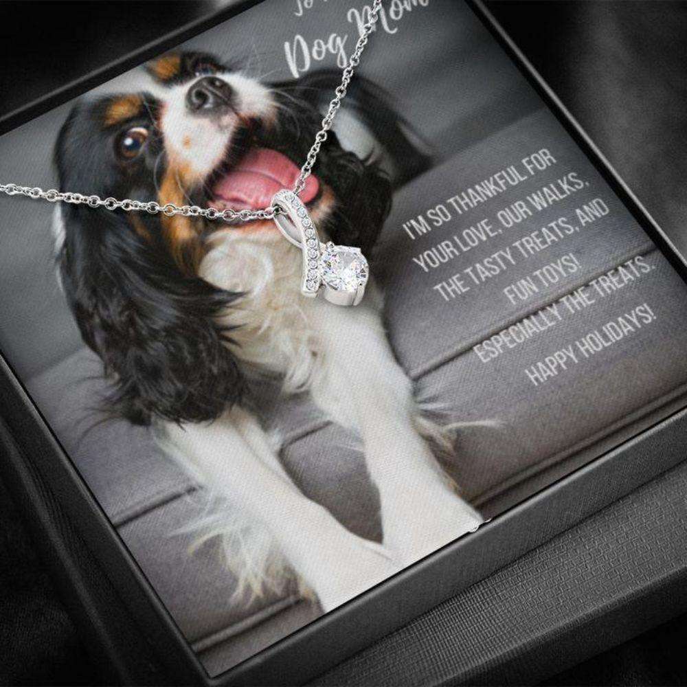 Dog Mom Necklace, Gift Necklace With Message Card “ Cavalier Dog Mom Beauty Necklace Gifts for Mother (Mom) Rakva