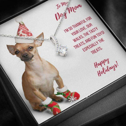 Dog Mom Necklace, Gift Necklace With Message Card “ Chihuahua Dog Mom Beauty Necklace Gifts for Mother (Mom) Rakva