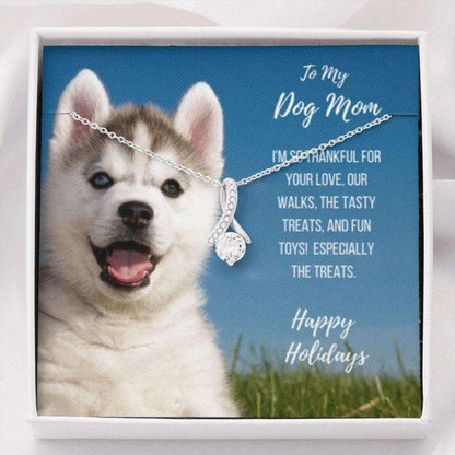 Dog Mom Necklace, Gift Necklace With Message Card Husky Dog Mom Beauty Necklace Gifts for Mother (Mom) Rakva