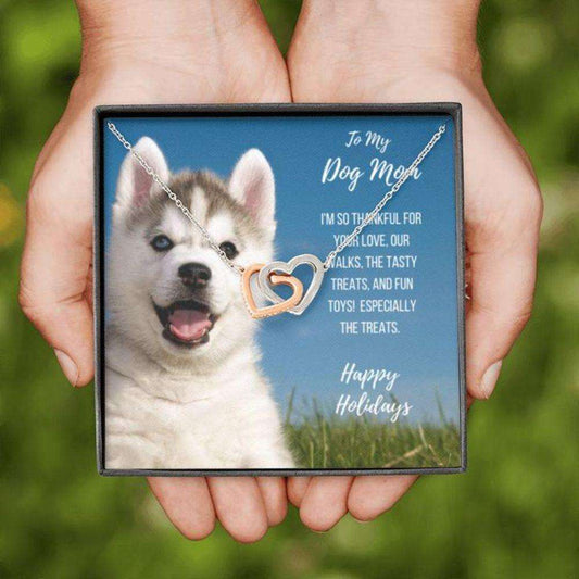 Dog Mom Necklace, Gift Necklace With Message Card Husky Dog Mom Gifts for Mother (Mom) Rakva