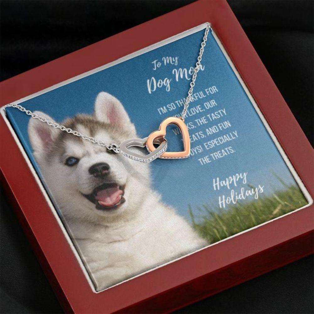 Dog Mom Necklace, Gift Necklace With Message Card Husky Dog Mom Gifts for Mother (Mom) Rakva