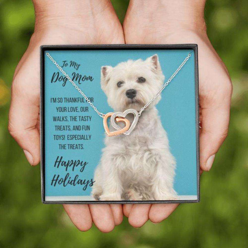 Dog Mom Necklace, Gift Necklace With Message Card Westie Dog Mom “ West Highland White Terrier Dog Gifts for Mother (Mom) Rakva