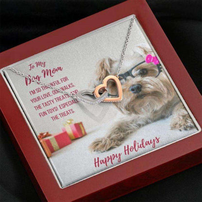 Dog Mom Necklace, Gift Necklace With Message Card “ Yorkie Dog Mom Gifts for Mother (Mom) Rakva