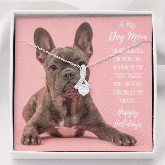 Dog Mom Necklace, Happy Holidays Gift “ Frenchie Dog Mom Beauty Necklace Gifts for Mother (Mom) Rakva