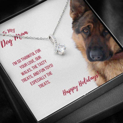 Dog Mom Necklace, Happy Holidays Gift “ German Shepherd Dog Mom Beauty Necklace Gifts for Mother (Mom) Rakva