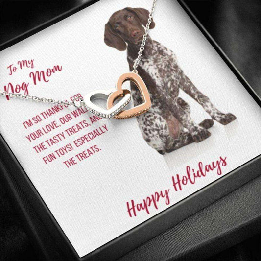 Dog Mom Necklace, Happy Holidays Gift “ German Shorthaired Pointer Dog Mom Necklace Gifts for Mother (Mom) Rakva