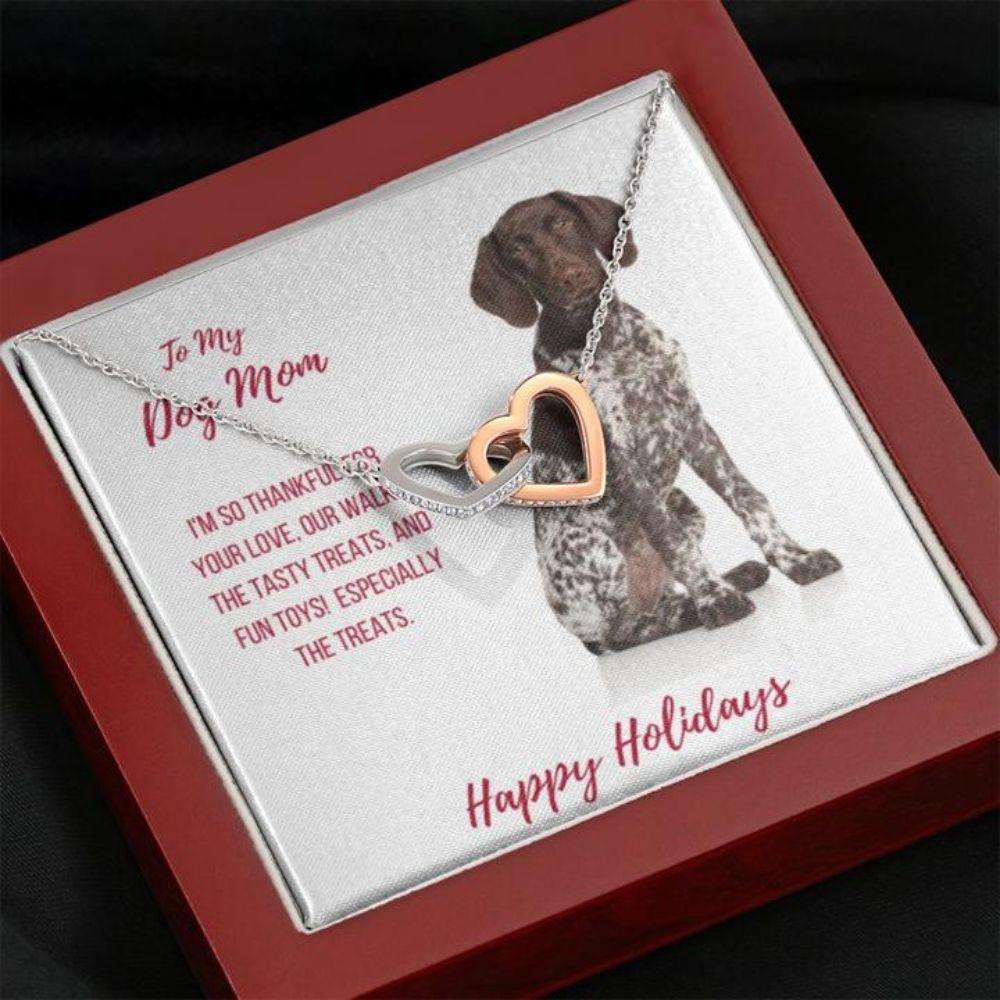 Dog Mom Necklace, Happy Holidays Gift “ German Shorthaired Pointer Dog Mom Necklace Gifts for Mother (Mom) Rakva