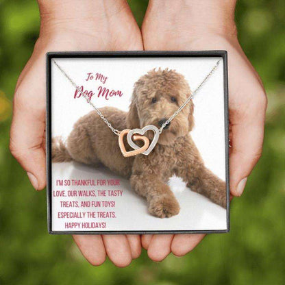 Dog Mom Necklace, Happy Holidays Gift “ Goldendoodle Dog Mom Necklace Gifts for Mother (Mom) Rakva