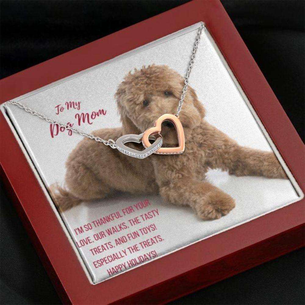 Dog Mom Necklace, Happy Holidays Gift “ Goldendoodle Dog Mom Necklace Gifts for Mother (Mom) Rakva