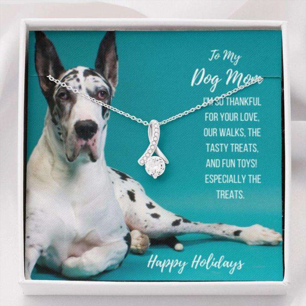 Dog Mom Necklace, Happy Holidays Gift “ Great Dane “ Beauty Necklace Gifts for Mother (Mom) Rakva