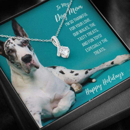 Dog Mom Necklace, Happy Holidays Gift “ Great Dane “ Beauty Necklace Gifts for Mother (Mom) Rakva