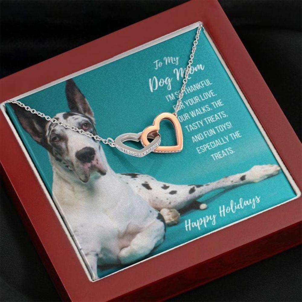 Dog Mom Necklace, Happy Holidays Gift “ Great Dane Dog Mom Necklace Gifts for Mother (Mom) Rakva