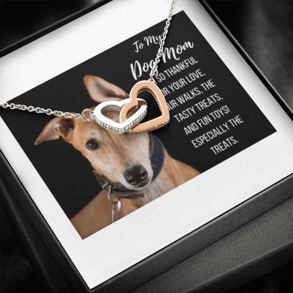 Dog Mom Necklace, Happy Holidays Gift “ Greyhound Dog Mom Necklace Gifts for Mother (Mom) Rakva