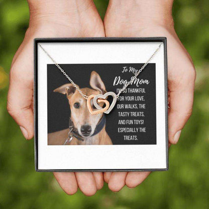 Dog Mom Necklace, Happy Holidays Gift “ Greyhound Dog Mom Necklace Gifts for Mother (Mom) Rakva