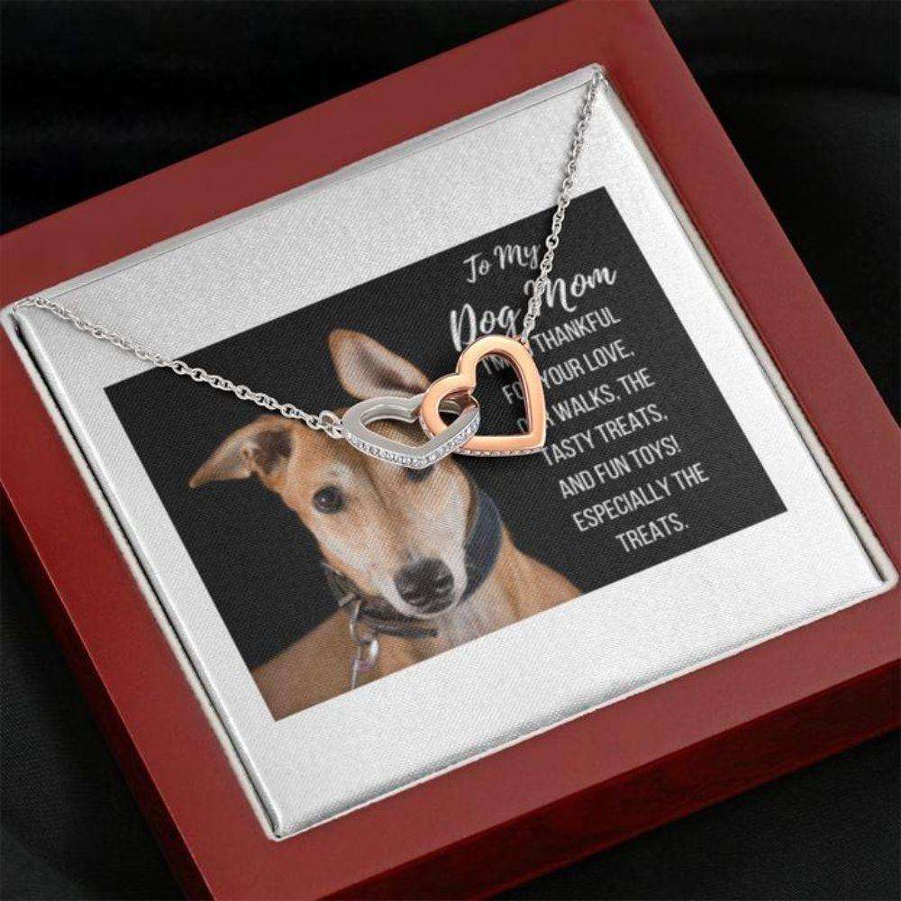 Dog Mom Necklace, Happy Holidays Gift “ Greyhound Dog Mom Necklace Gifts for Mother (Mom) Rakva