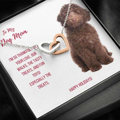 Dog Mom Necklace, Happy Holidays Gift “ Labradoodle Dog Mom Necklace Gifts for Mother (Mom) Rakva