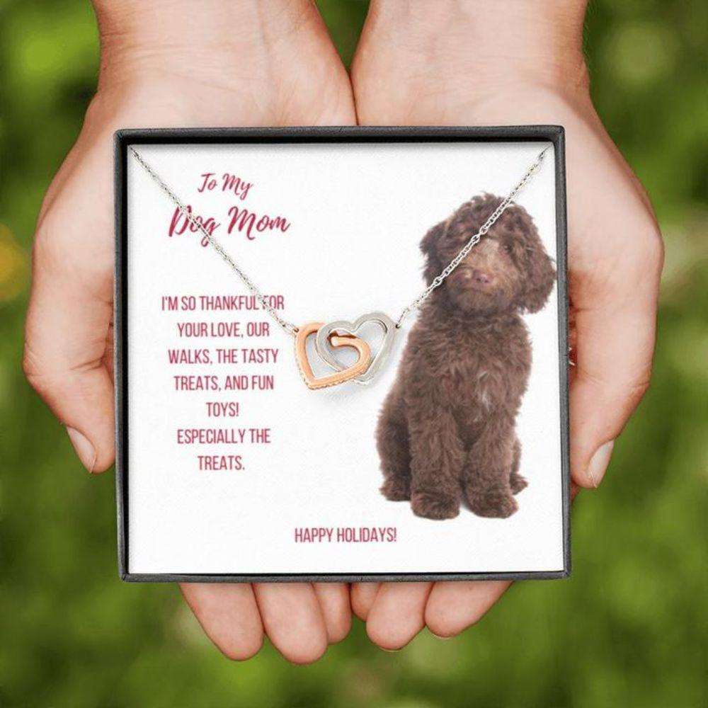 Dog Mom Necklace, Happy Holidays Gift “ Labradoodle Dog Mom Necklace Gifts for Mother (Mom) Rakva