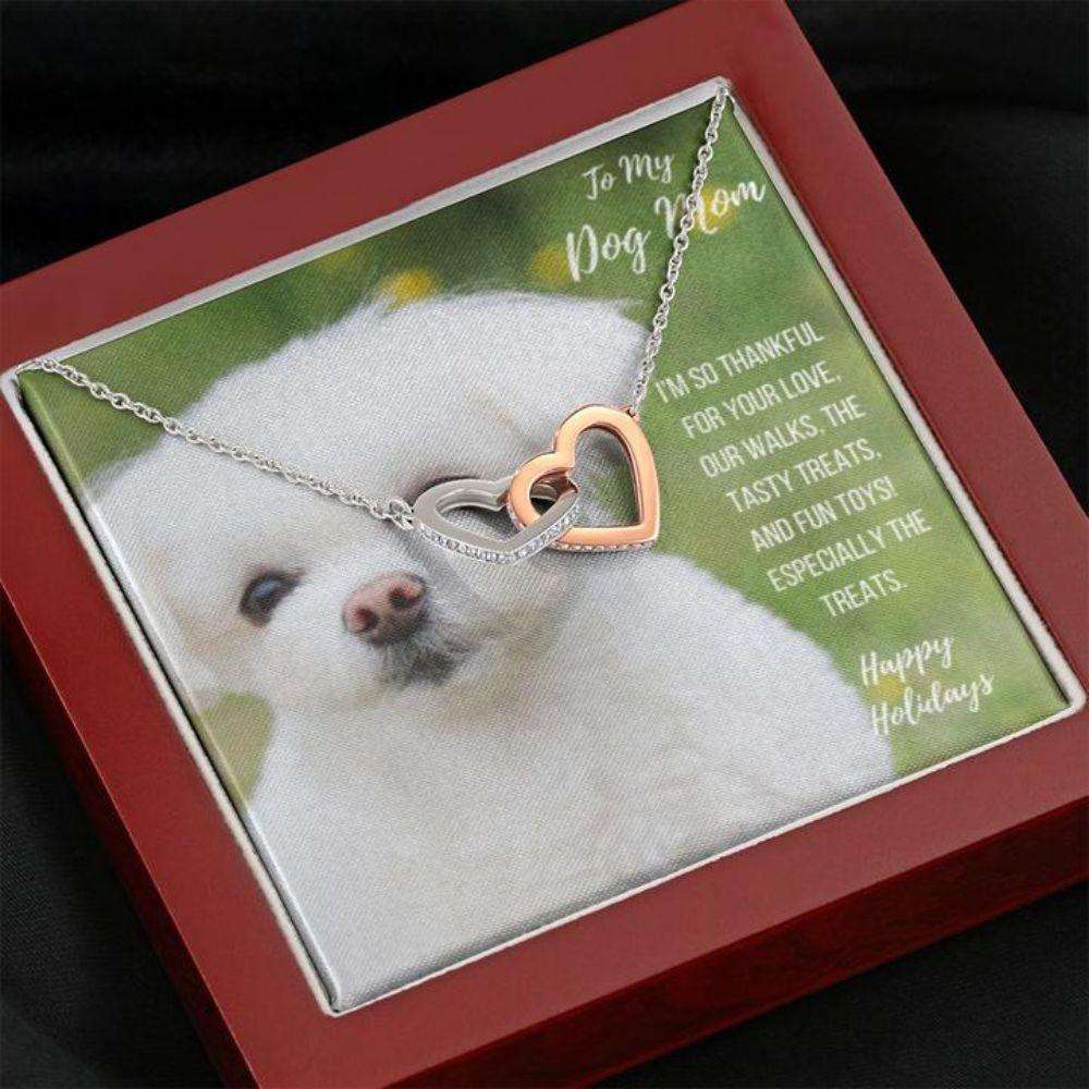 Dog Mom Necklace, Happy Holidays Gift “ Maltese Dog Mom Necklace Gifts for Mother (Mom) Rakva