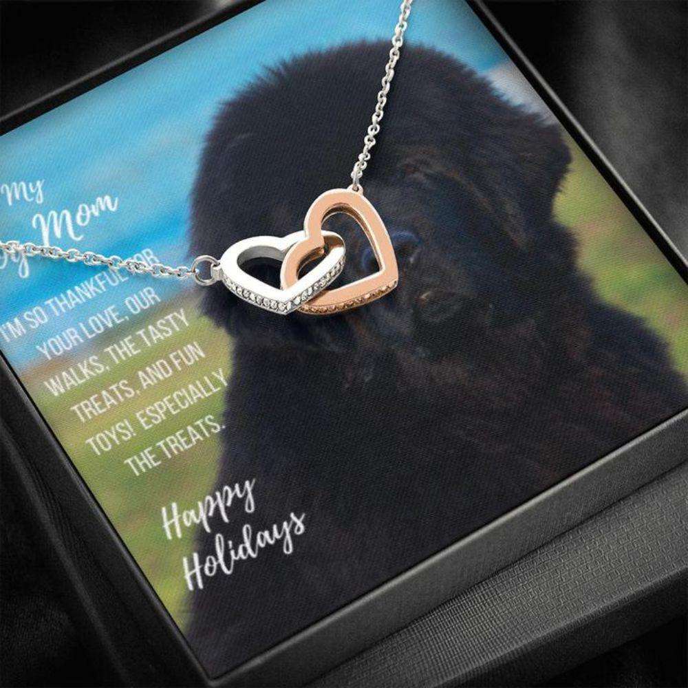 Dog Mom Necklace, Happy Holidays Gift “ Newfoundland Dog Mom Necklace Gifts for Mother (Mom) Rakva