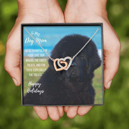 Dog Mom Necklace, Happy Holidays Gift “ Newfoundland Dog Mom Necklace Gifts for Mother (Mom) Rakva