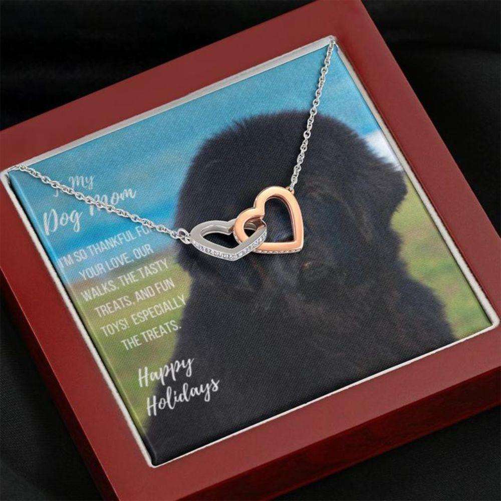 Dog Mom Necklace, Happy Holidays Gift “ Newfoundland Dog Mom Necklace Gifts for Mother (Mom) Rakva