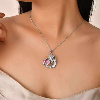 Enchanted Unicorn: Swarovski Crystal Unicorn Necklace - Pure Silver Pendant Set For Self Rakva