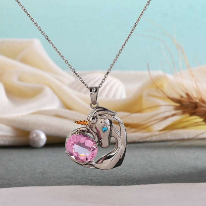 Enchanted Unicorn: Swarovski Crystal Unicorn Necklace - Pure Silver Pendant Set For Self Rakva