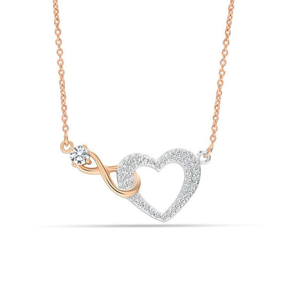 Eternal Love: 925 Sterling Silver Two-Tone Infinity Cubic Zirconia Heart Pendant Necklace for Teens For Self Rakva