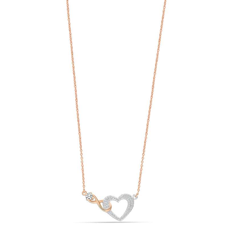 Eternal Love: 925 Sterling Silver Two-Tone Infinity Cubic Zirconia Heart Pendant Necklace for Teens For Self Rakva