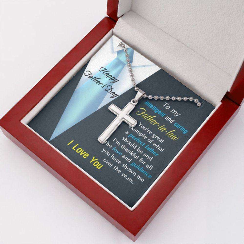 Father-In-Law Necklace, To My Intelligent And Caring Father-In-Law Necklace, Father-In-Law Fathers Day Gift Gifts for dad Rakva