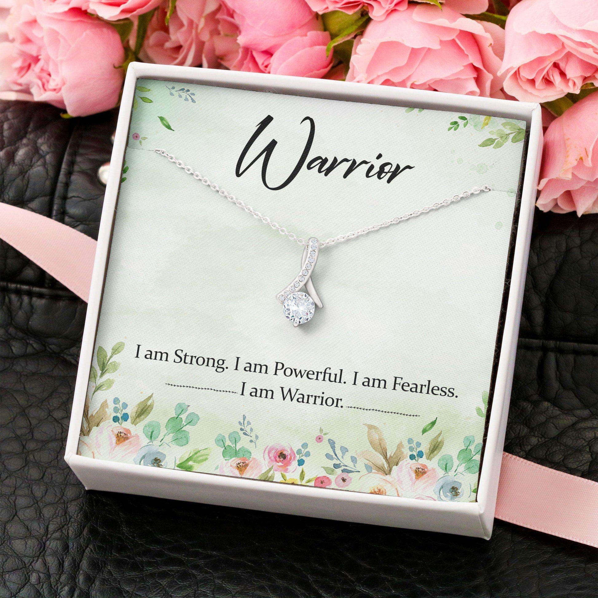 Friend Necklace, Alluring Beauty Necklace “ Warrior Breast Cancer Necklace Gift Gifts For Friend Rakva