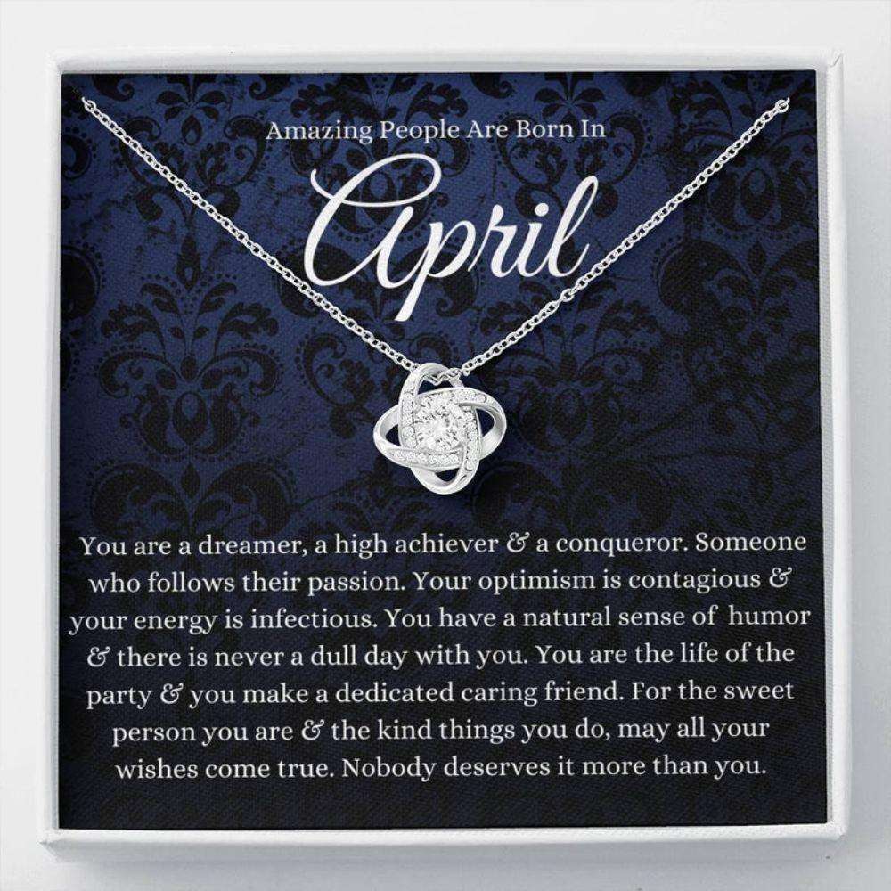 Friend Necklace, April Zodiac Necklace Gift, Born In April Gift Ideas, April Horoscope Necklace Happy Birthday Rakva