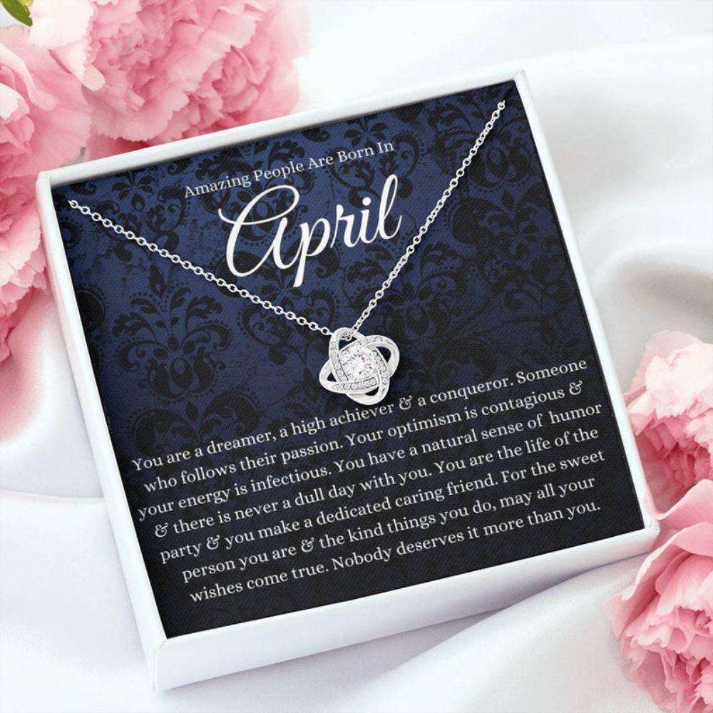 Friend Necklace, April Zodiac Necklace Gift, Born In April Gift Ideas, April Horoscope Necklace Happy Birthday Rakva